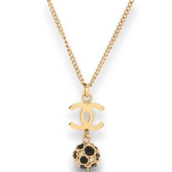 Sale!Like new authentic ChanelCC Drop Pendant Necklace Metal with Crysta… - Picture 1 of 6